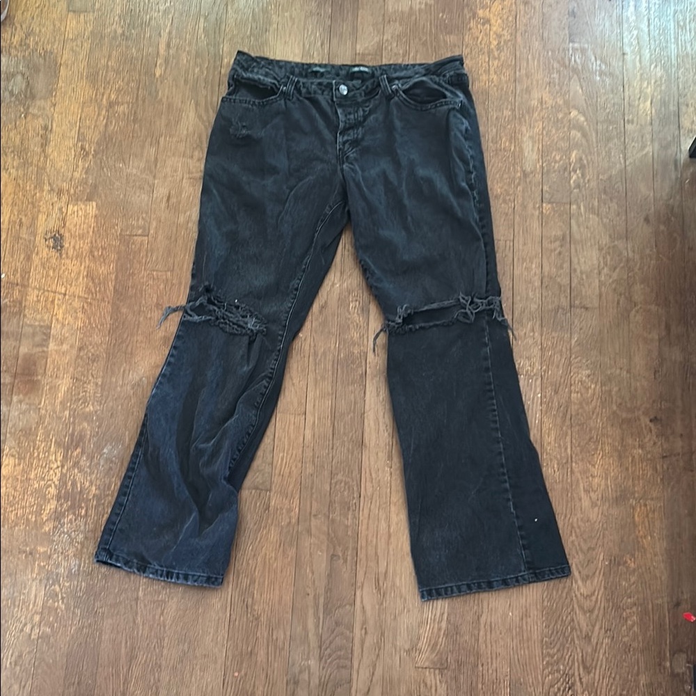 Distressed Black Jeans for women